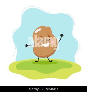 Kartoffel niedlichen Charakter, Vektor-Illustration für Kinder im Cartoon-Stil Stock Vektor