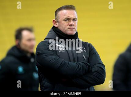 Datei Foto vom 19-02-2021 von Derby County Manager Wayne Rooney. Ausgabedatum: Donnerstag, 25. Februar 2021. Stockfoto