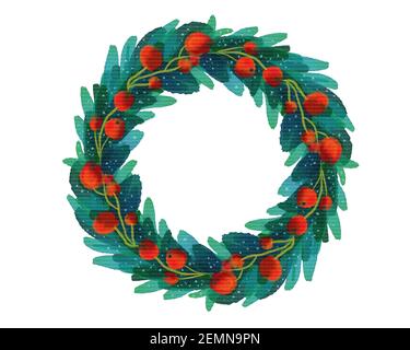 Handgezeichnete Aquarell-Illustrationen auf Texturpapier. Florale Design-Elemente mit mit Blättern und Beeren.speziell für Hochzeitseinladungen erstellt, g Stockfoto