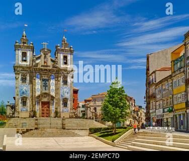 Die Kirche des heiligen Ildefonso, Praça da Batalha, Porto, Portugal Stockfoto