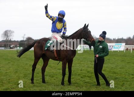 Aktenfoto vom 07-02-2021 von Kemboy und Jockey Danny Mullins. Bilddatum: Sonntag, 7. Februar 2021. Ausgabedatum: Donnerstag, 25. Februar 2021. Stockfoto