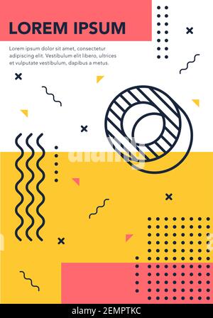 Memphis Hintergrund mehrfarbige geometrische für Promotion-Marketing Stock Vektor