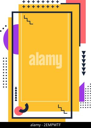 Orangefarbener Ort mit Rahmen für die Geschichte in sozialen Medien Stock Vektor