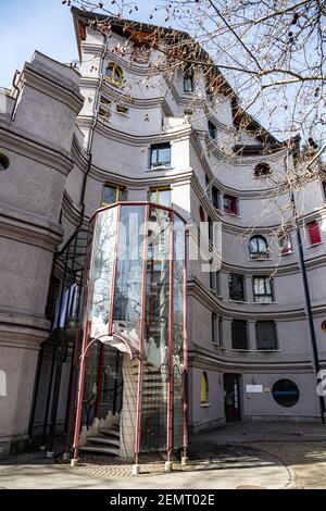 Schlümpfe Haus, Genf Architektur, Schweiz Stockfoto