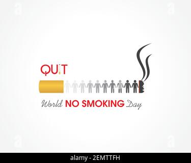 Vektor-Illustration der Welt No Smoking Tag auf Sekunde beobachtet Mittwoch im märz Stock Vektor