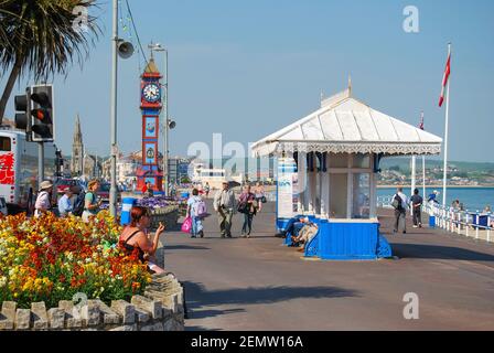 Jubiläums Uhr und Promenade, The Esplanade, Weymouth, Dorset, England, Vereinigtes Königreich Stockfoto