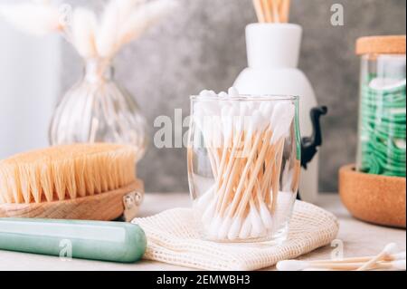 Set umweltfreundlicher Badeartikel Stockfoto