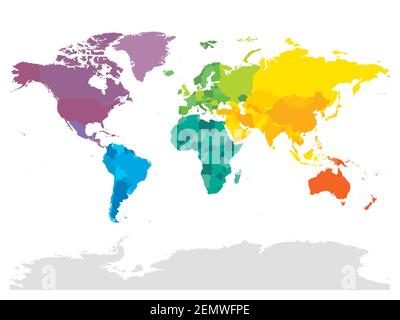 Bunte politische Karte der Welt Stock Vektor