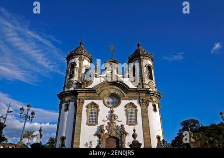 Barockkirche in Sao Joao del Rei, Brasilien Stockfoto