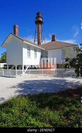 SANIBEL, FLORIDA -29 JAN 2020- Blick auf den Sanibel Island Lighthouse (Point Ybel Light) in Lee County, Florida. Stockfoto