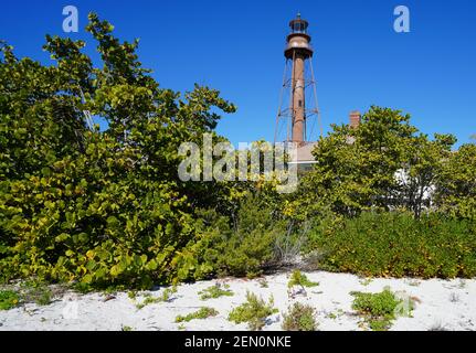 SANIBEL, FLORIDA -29 JAN 2020- Blick auf den Sanibel Island Lighthouse (Point Ybel Light) in Lee County, Florida. Stockfoto