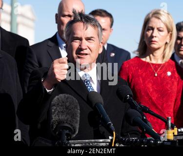 Washington, DC, USA. Februar 2021, 25th. 25. Februar 2021 - Washington, DC, USA: US-Repräsentant JODY HICE (R-GA) spricht auf einer Pressekonferenz des House Freedom Caucus über den Equality Act. Quelle: Michael Brochstein/ZUMA Wire/Alamy Live News Stockfoto