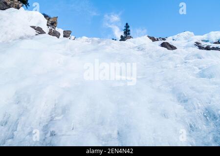 Frozen Tangle Creek Falls im Jasper National Park, Kanada Stockfoto