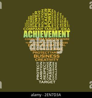 Word Cloud ACHIEVEMENT, kreatives Geschäftskonzept, Vektordarstellung Stock Vektor