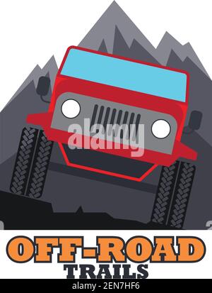 Off-Road 4x4 suv Auto Logo Embleme und Insignien. vektor-Abbildung Stock Vektor