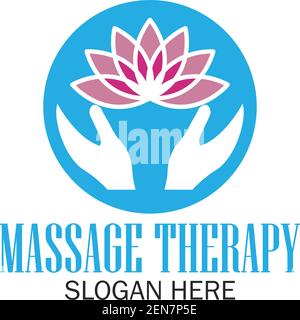 Massage-Therapie-Logo mit Text Platz für Ihr Slogan / Motto, Vektor-Illustration Stock Vektor