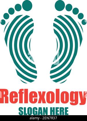 Reflexzonenmassage, Zonentherapie Logo mit Textraum für Ihren Slogan / Slogan, Vektor-Illustration Stock Vektor