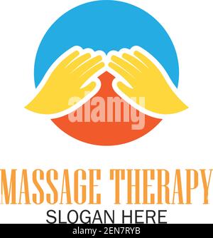 Massage-Therapie-Logo mit Text Platz für Ihr Slogan / Motto, Vektor-Illustration Stock Vektor