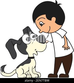 Tierpflege Konzept, Liebe, Fürsorge und Zuneigung zum Tier Cartoon. vektor-Illustration Stock Vektor