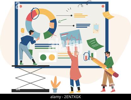 Business Meeting Konzept für Teamarbeit auf der Suche nach neuen Lösungen Stock Vektor