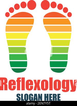 Reflexzonenmassage, Zonentherapie Logo mit Textraum für Ihren Slogan / Slogan, Vektor-Illustration Stock Vektor