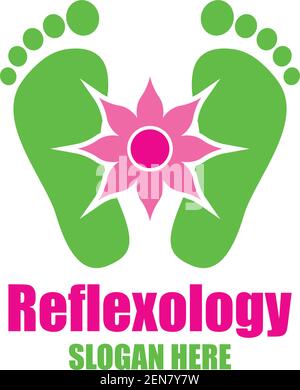 Reflexzonenmassage, Zonentherapie Logo mit Textraum für Ihren Slogan / Slogan, Vektor-Illustration Stock Vektor