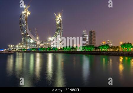 Das Katara Towers ist ein Luxushotel in Lusail City, Katar. Stockfoto
