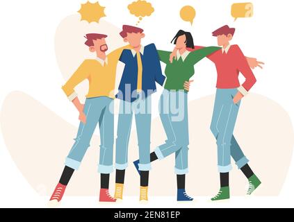 Happy Friendship Tag mit einer vielfältigen Freunde zu feiern Vektor für besondere Ereignisse Stock Vektor