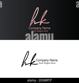 H K HK Anfangsbuchstabe Handschrift und Unterschrift Logo. Beauty Vektor anfängliches Logo .Mode, Boutique, Blumen und botanische Stock Vektor