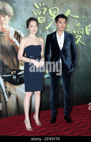 Taipeh. Februar 2021, 25th. Roy Chiu und Hsu Wei-Ning werben am 25. Februar 2021 in Taipei, Taiwan, China für ihren neuen Film± man in Love.(Foto: TPG) Quelle: TopPhoto/Alamy Live News Stockfoto