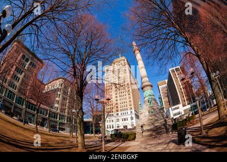 Lafayette Square Denkmal im Frühjahr Stockfoto