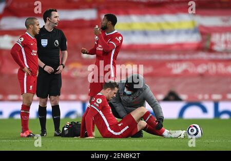 Aktenfoto vom 20-02-2021 von Liverpools Jordan Henderson. Ausgabedatum: Freitag, 26. Februar 2021. Stockfoto