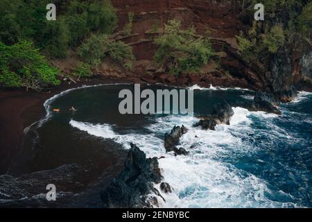 Red Sand Beach auf Maui, HANA Stockfoto
