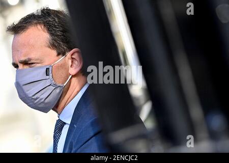 Der flämische Minister für Wohlfahrt Wouter Beke auf einer ministerratssitzung der flämischen Regierung in den Büros des Ministerpräsidenten in Brüssel Stockfoto