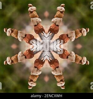 Kaleidoskop der Steinstapel Stockfoto