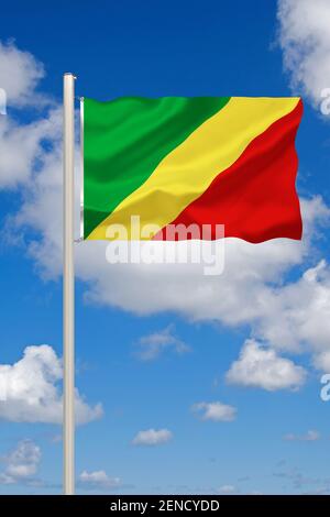 Die Flagge der Republik Kongo Stockfoto