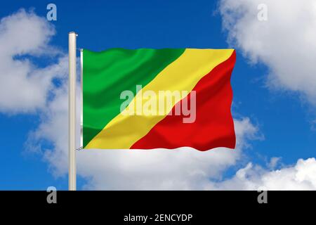 Die Flagge der Republik Kongo Stockfoto