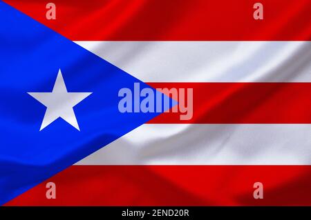 Die Flagge von Puerto Rico, Karibik, Insel, Stockfoto