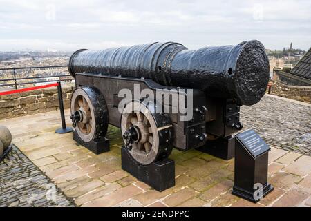 Mons Meg Kanone in Edinburgh Castle, Edinburgh, Schottland, Großbritannien Stockfoto