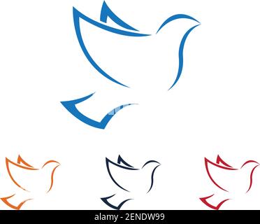 Bird Dove Logo TemplateBird Logo Vorlage, Tier fliegen Symbol Design-Vektor Stock Vektor