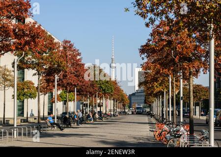 Paul Lobe Allee in Berlin, der Hauptstadt Deutschlands Stockfoto