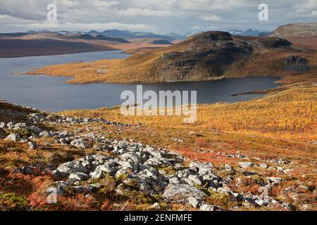 Blick von Saanatunturi Stockfoto