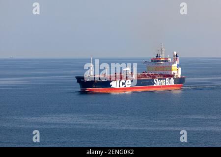 Chemie- und Produkttanker Stena Poseiden am Eingang zur Ostsee Meer Stockfoto