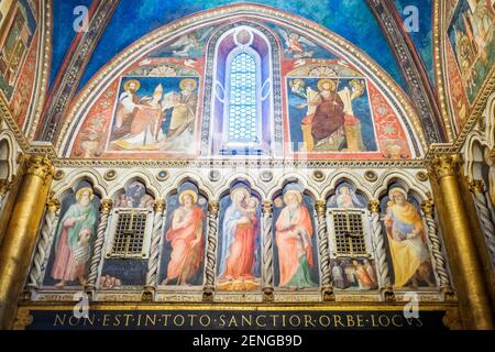 Die römisch-katholische Kapelle Sancta Sanctorum (Chiesa di San Lorenzo in Palatio ad Sancta Sanctorum) - Rom, Italien Stockfoto