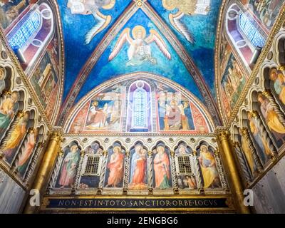 Die römisch-katholische Kapelle Sancta Sanctorum (Chiesa di San Lorenzo in Palatio ad Sancta Sanctorum) - Rom, Italien Stockfoto