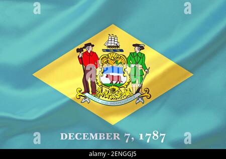 Die Flagge von Delaware, USA, Stockfoto