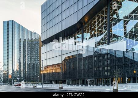 Neubau Axel-Springer Verlagshaus, Architekt Rem Koolhaas, Büro „Office for Metropolitan Architecture“ (Oma) , Außenaufnahme , Berlin Stockfoto