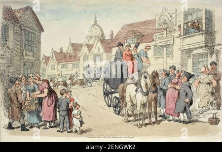 Delphins Inn: Greenwich und Woolwich Coaches 1816 Thomas Rowlandson (britisch, 1756-1827) England, 19th Jahrhundert Stockfoto