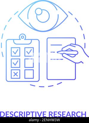 Deskriptive Forschung dark navy Gradient Concept Icon Stock Vektor