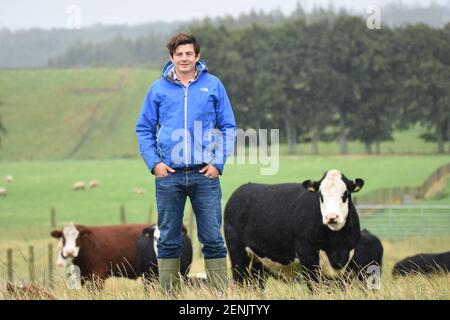 Portrait of Scottish Farmer, Peter Eccles, Saughland Farm, Pathhead, Mid Lothian, Schottland Stockfoto